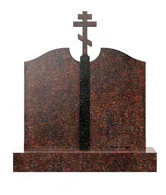 Семейный зеркальный памятник с крестом