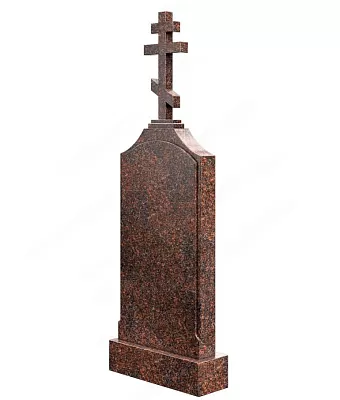 Вертикальный памятник из гранита с крестом