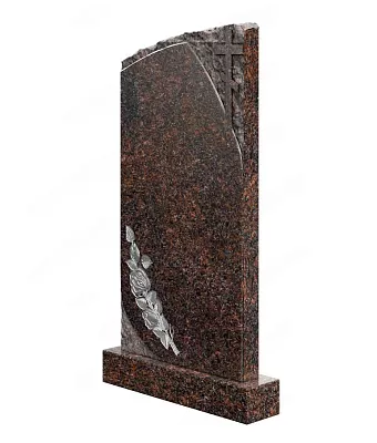 Памятник вертикальный с крестом и розой 