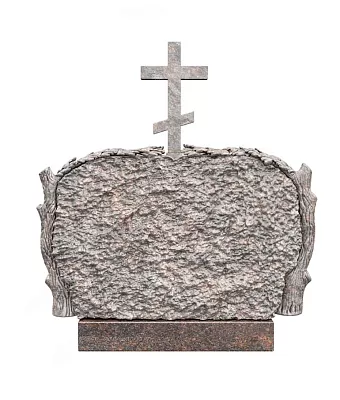 Семейный памятник с православным крестом